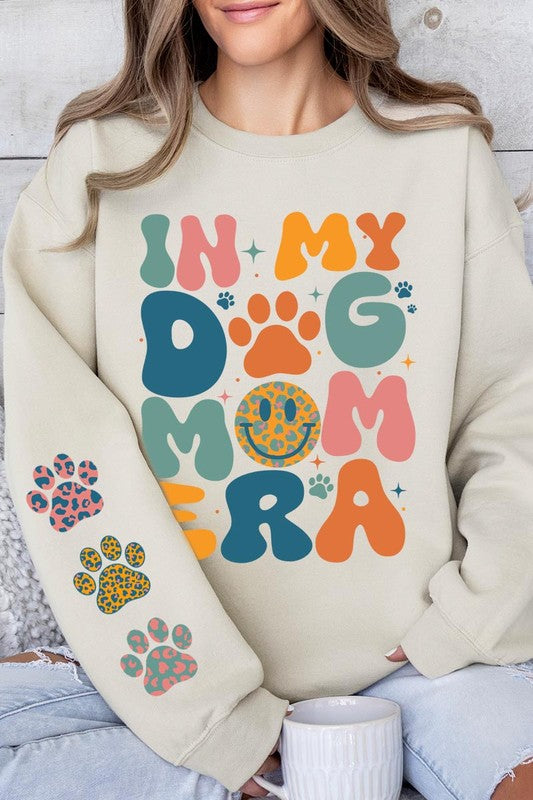 My Dog Mom Era Sleeve Graphic Fleece Sweatshirt